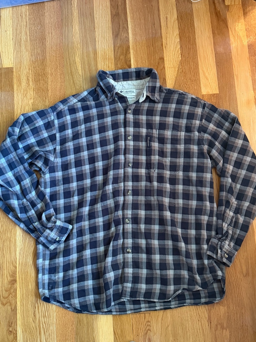 Columbia Men’s XL Plaid Flannel Button Down 100% Cotton